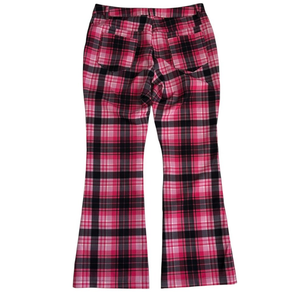 Dolls Kill Delia's Scream and Shout Pink Plaid Printed D-Ring Low Rise Pants S - Picture 4 of 4